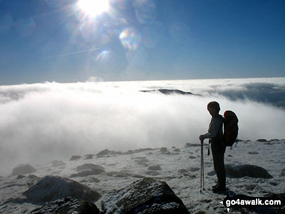 Walk ab104 Stob Diamh and Ben Cruachan from Falls of Cruachan - Temperature Inversion on the Dalmally horseshoe