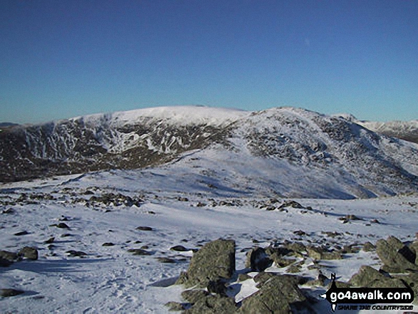 Snow on Fairfield and Hart Crag from Dove Crag