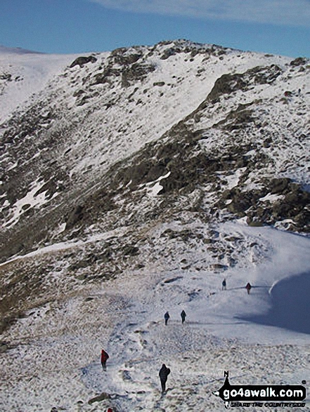 Snow on The col between Hart Crag and Fairfield