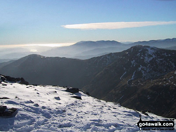 Walk c230 The Scandale Beck Horizon from Ambleside - The Old Man of Coniston beyond Great Rigg from Fairfield