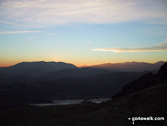 Walk c389 Great Rigg, Fairfield and Hart Crag from Ambleside - Sunset from Heron Pike