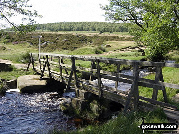 Walk d101 Padley Gorge, Burbage Rocks and Longshaw Country Park from Grindleford Station - Bridge across Burbage Brook, Longshaw Country Park