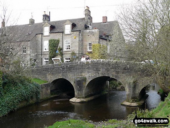 Walk d310 Dobb Edge and Chatsworth Park from Chatsworth House - Bridge over The River Derwent, Baslow Village