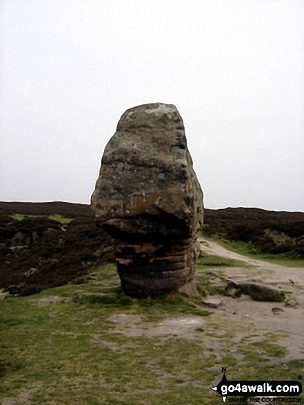 Walk d290 Stanton Moor from Birchover - The Cork Stone on Stanton Moor