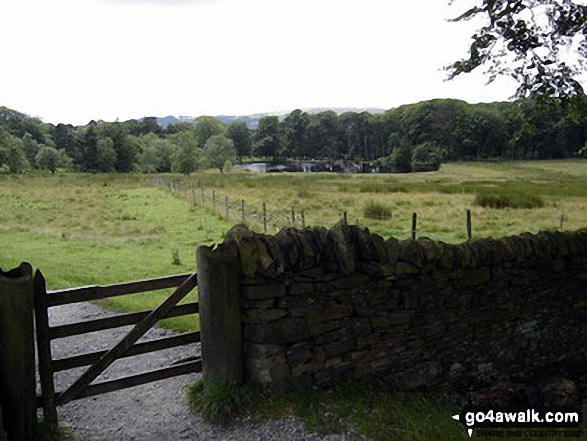 Walk d281 Higger Tor and Burbage Rocks from Longshaw Country Park - View to lake on Longshaw Estate, Longshaw Country Park