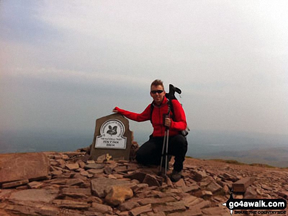 Walk po104 Pen y Fan and Cribyn from Nant Gwdi - Me at the top of Pen y Fan