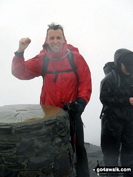 Walk gw117 Snowdon and Yr Aran via The Watkin Path from Bathania, Nantgwynant - Me at the top of Snowdon (Yr Wyddfa) as part of my 3 Peaks Challenge