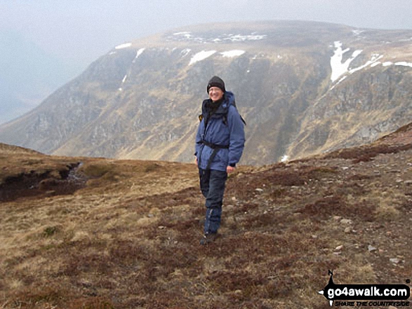 Tom with Corrie of Bonhard in background from Boustie Ley (Ben Tirran) 