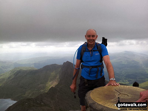 On the summit of Snowdon (Yr Wyddfa) with Y Lliwedd in the background 