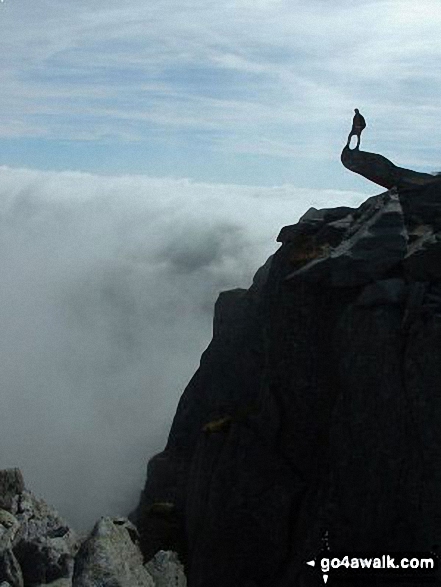 A work colleague, Ken on Tryfan in Snowdonia Conwy Wales