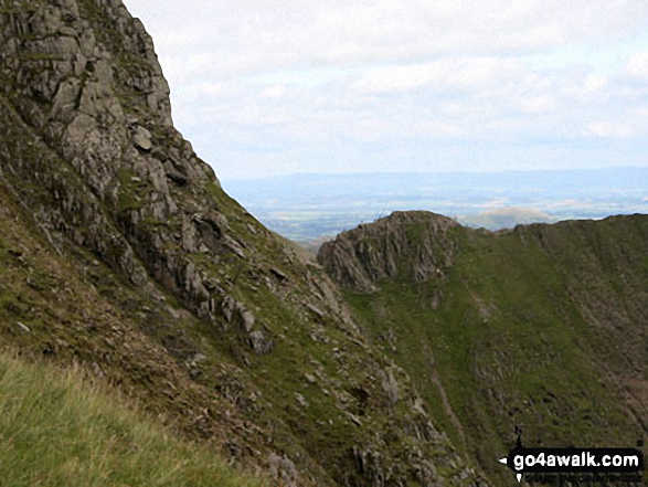 Walk c220 Helvellyn via Striding Edge from Glenridding - Striding Edge from Swallow Scarth, between Helvellyn and Nethermost Pike