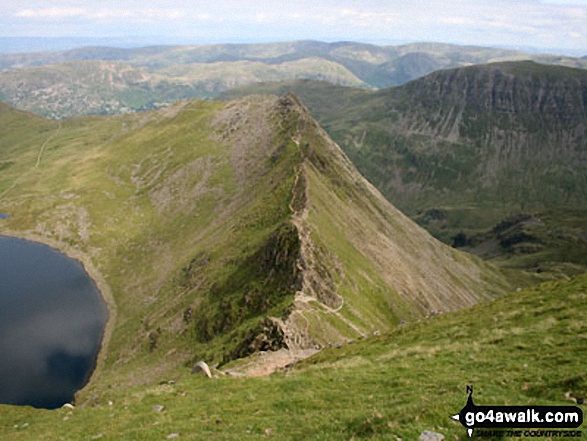 Walk c432 Helvellyn from Thirlmere - Red Tarn and Striding Edge from Helvellyn