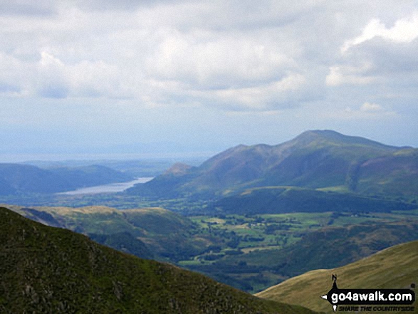 Walk c432 Helvellyn from Thirlmere - Bassenthwaite with Skiddaw beyond from Helvellyn