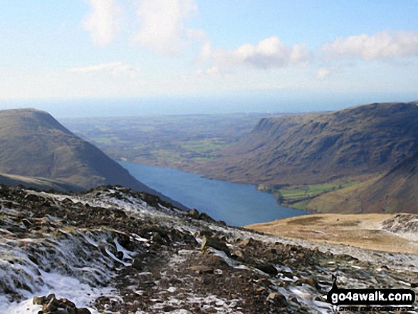 Walk c166 The Scafell Masiff from Wha House Farm, Eskdale - Illgill Head (left), Wast Water and Middle Fell (right) from Scafell Pike