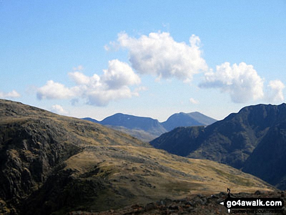 Walk c120 The Ennerdale Horseshoe - Great End, Scafell Pike and Sca Fell from near the summit of Red Pike (Buttermere)