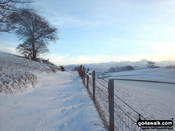 Walk d103 Cobden Edge, Mellor, Rowarth and Brook Bottom from Strines - Snow on Shiloh Road