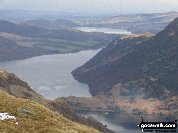 Walk c220 Helvellyn via Striding Edge from Glenridding - Ullswater from Birkhouse Moor