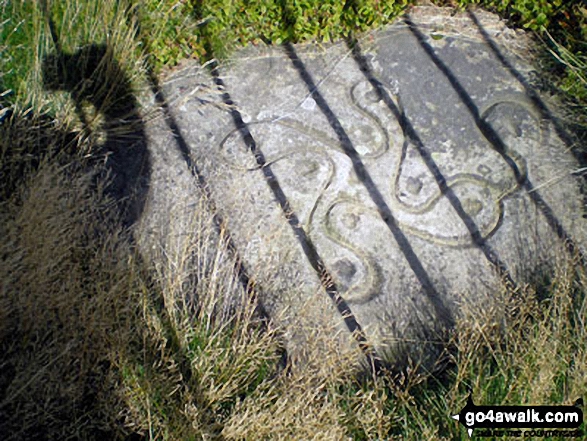 Walk wy127 West Buck Stones (Ilkley Moor) from Ilkley - The Swastika Stone on Ilkley Moor