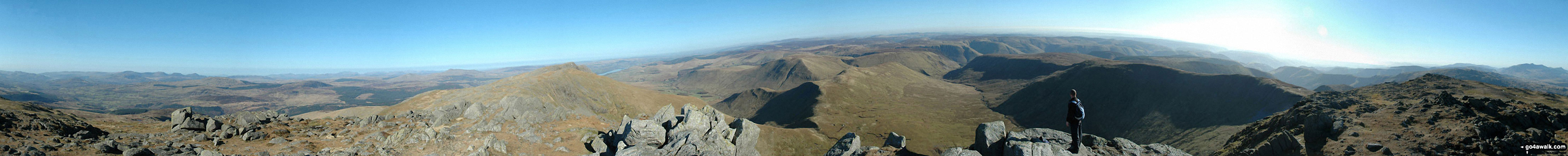 Walk gw146 Aran Fawddwy from Llanuwchllyn - 360 degree panorama from the summit of Aran Fawddwy