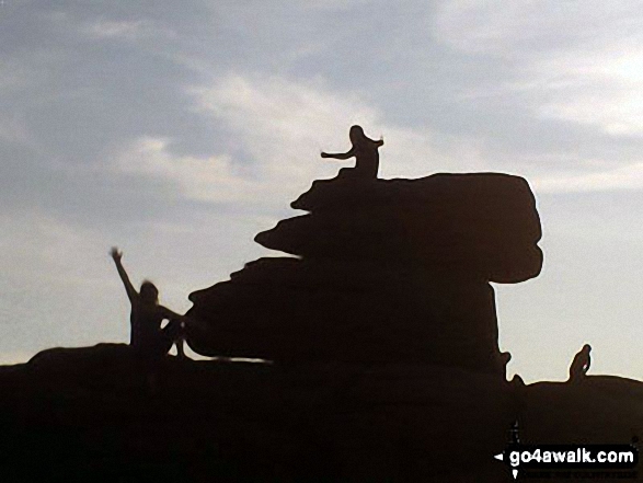 Me and the children at the top of Hound Tor 