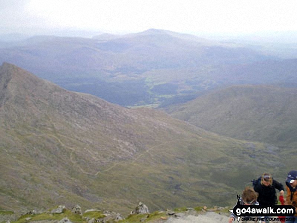 Walk gw186 Garnedd Ugain, Snowdon (Yr Wyddfa) & Moel Cynghorion from Llanberis - The Watkin Path, Nantgwynant and Cnicht on the horizon from the summit of Snowdon (Yr Wyddfa)