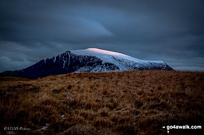 Snow on Mynydd Mawr from the Rhyd Ddu path up Snowdon (Yr Wyddfa)