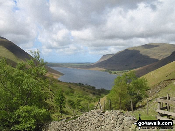 Walk c233 Sca Fell and Scafell Pike from Wasdale Head, Wast Water - Wast Water from Lingmell