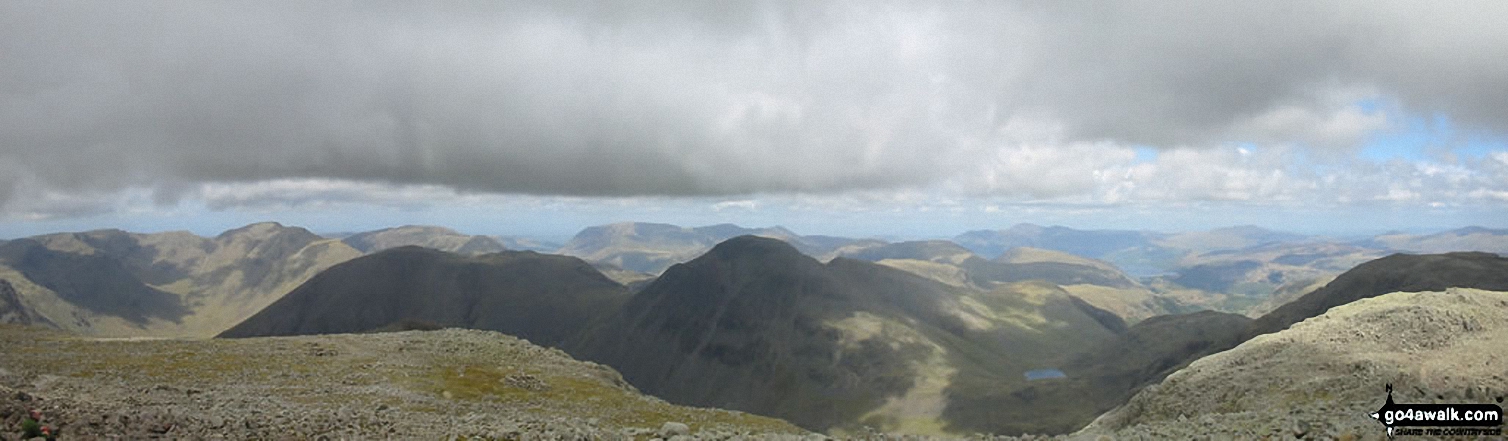 Walk c370 Scafell Pike from Seathwaite - *Kirk Fell and Great Gable from Scafell Pike,