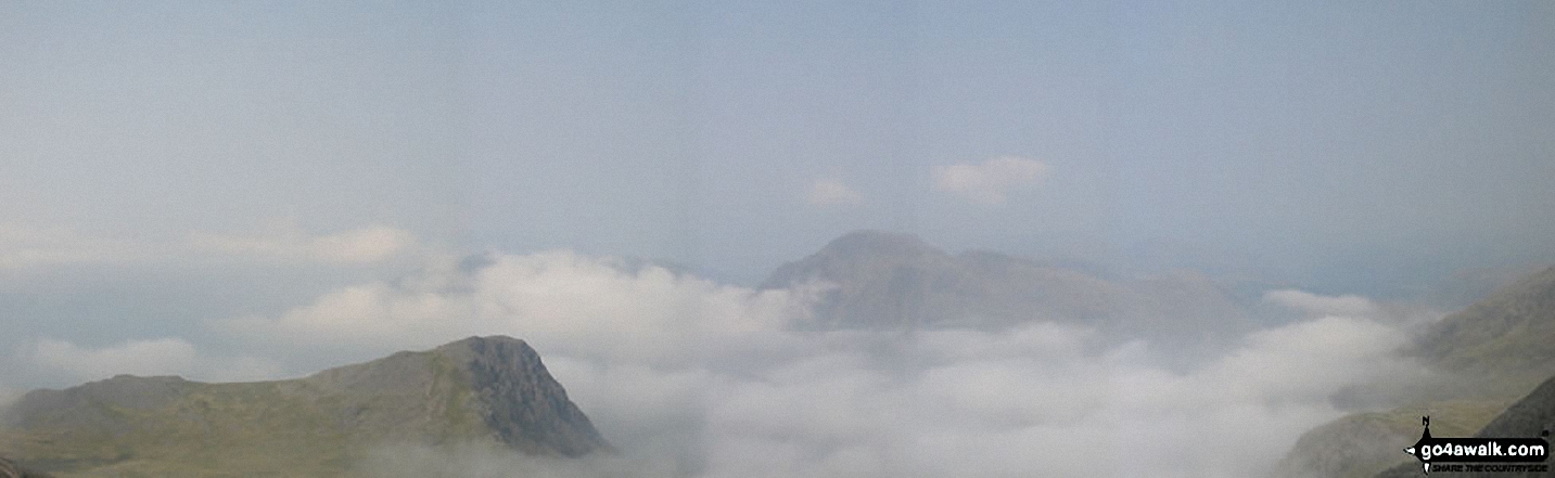 Walk c172 Scafell Pike via The Corridor Route from Wasdale Head, Wast Water - *Great Gable (centre) and Lingmell (left) from Scafell Pike