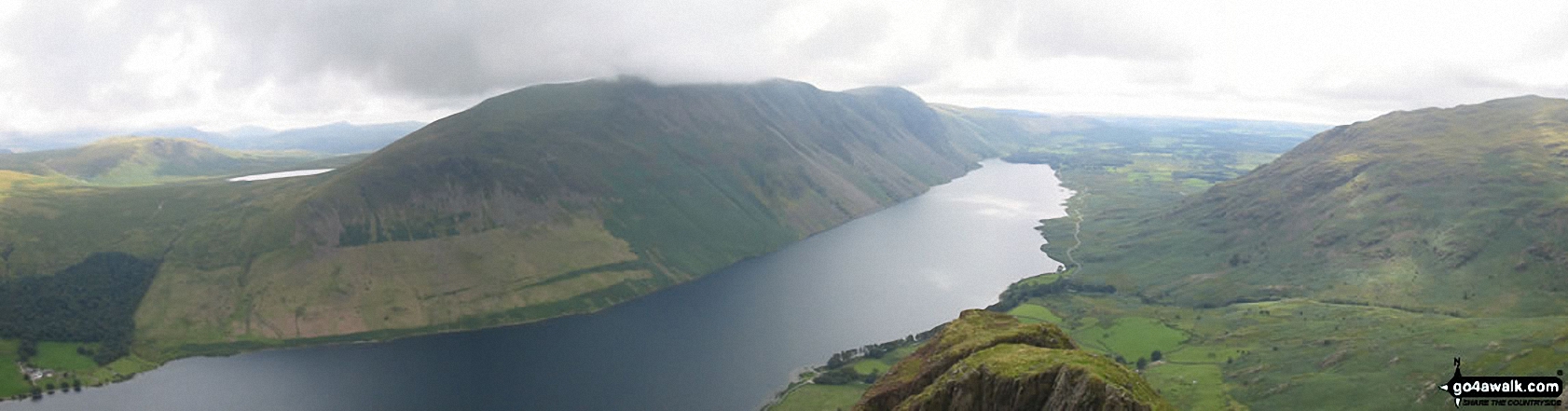 Walk c101 Pillar and Little Scoat Fell from Wasdale Head, Wast Water - *Illgill Head (left), Wast Water (centre) and Middle Fell (right) from Yewbarrow