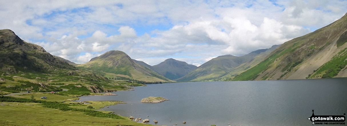 *Kirk Fell (left), Great Gable (centre) Lingmell, Scafell Pike (partially hidden) and Illgill Head across Wast Water