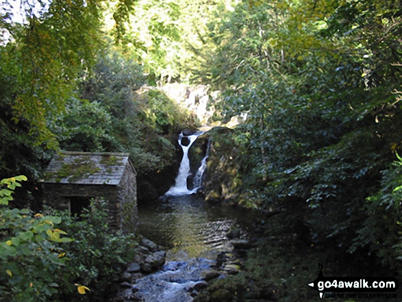 Walk c232 Loughrigg Fell from Ambleside - The famous Waterfalls at Rydal Hall