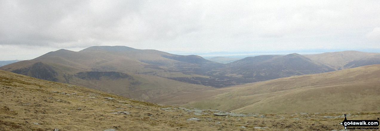 Walk c191 The Glendermackin Round from Mungrisdale - *Skiddaw from Blencathra or Saddleback (Hallsfell Top) with the Solway Firth in the distance