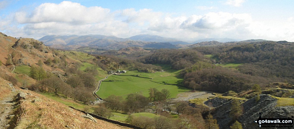 *Tilberthwaite with Helvellyn and Fairfield beyond from Wetherlam