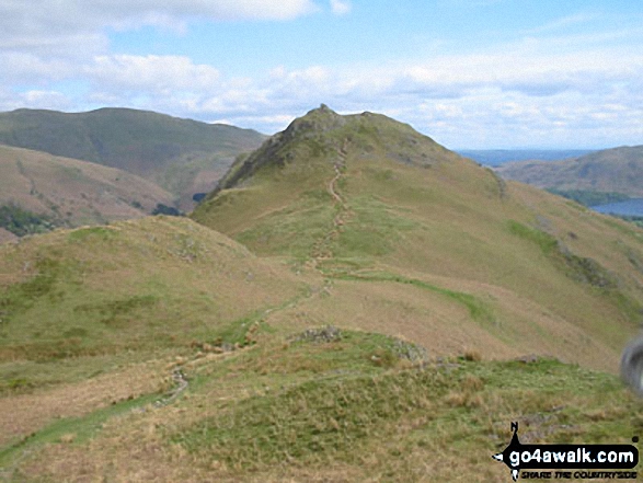 Walk c195 Castle How and Blea Rigg from Grasmere - Looking 0ver Sour Milk Gill Falls