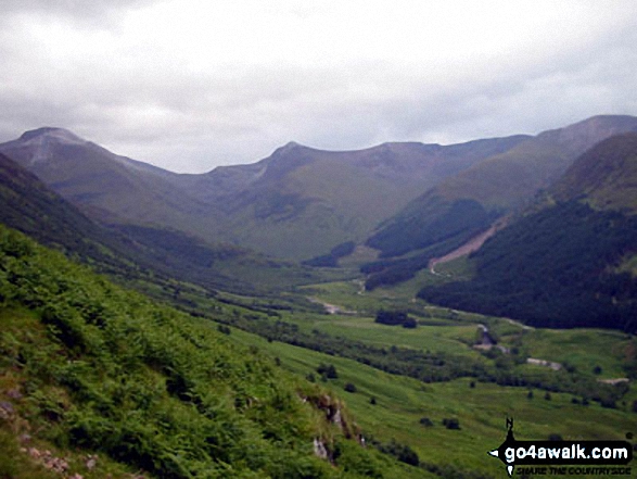 Walk h137 Ben Nevis and Carn Mor Dearg from Achintee, Fort William - Glen Nevis from Glen Nevis Youth Hostel