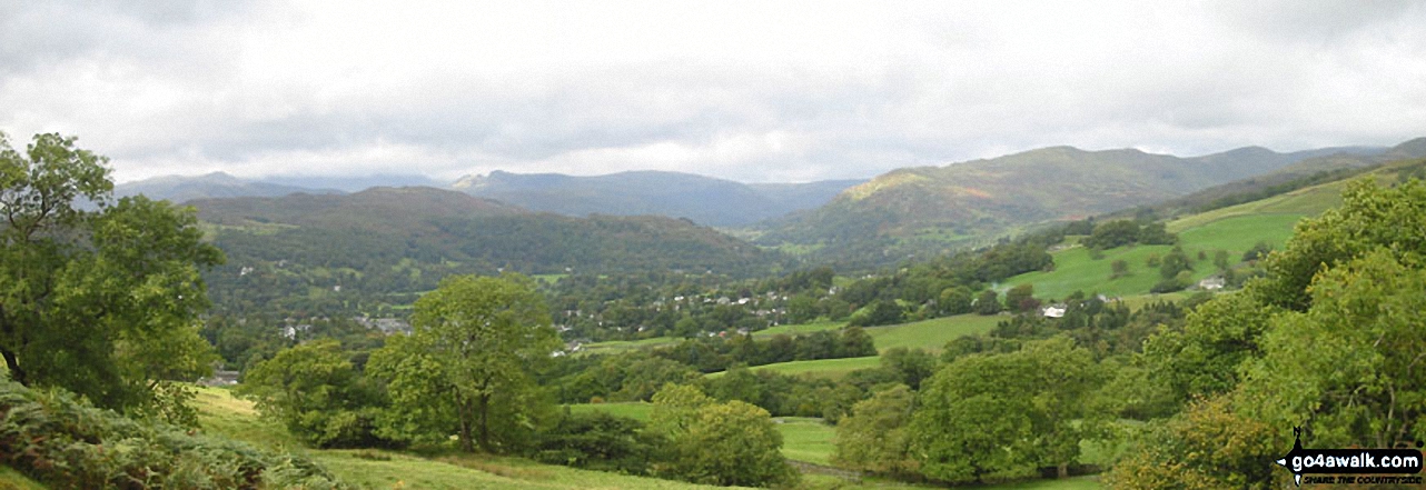 Walk c412 Wansfell Pike and Baystones (Wansfell) from Ambleside - *Ambleside from the lower slopes of Baystones (Wansfell)