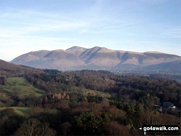 Walk c291 Cat Bells and High Spy from Hawes End - Skiddaw and Keswick from Skelgill Bank on the way to Cat Bells (Catbells)