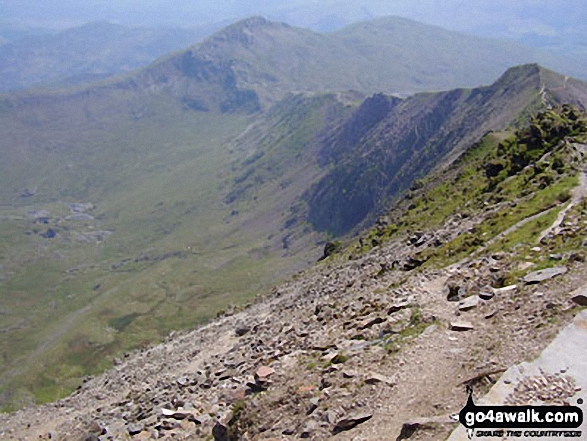 Walk gw186 Garnedd Ugain, Snowdon (Yr Wyddfa) & Moel Cynghorion from Llanberis - Yr Aran at the end of the Allt Maenderyn Ridge from Snowdon (Yr Wyddfa)