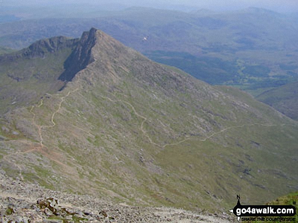 Walk gw136 The Snowdon (Yr Wyddfa) Horseshoe from Pen y Pass - Y Lliwedd and the Watkin Path from Mount Snowdon (Yr Wyddfa)