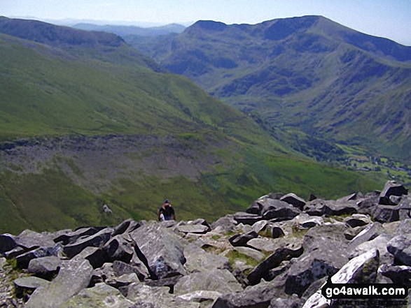 Walk gw194 Y Garn (Glyderau), Foel-goch, Mynydd Perfedd, Carnedd y Filiast (Glyderau) and Elidir Fawr from Nant Peris - LLanberis from Elidir Fawr