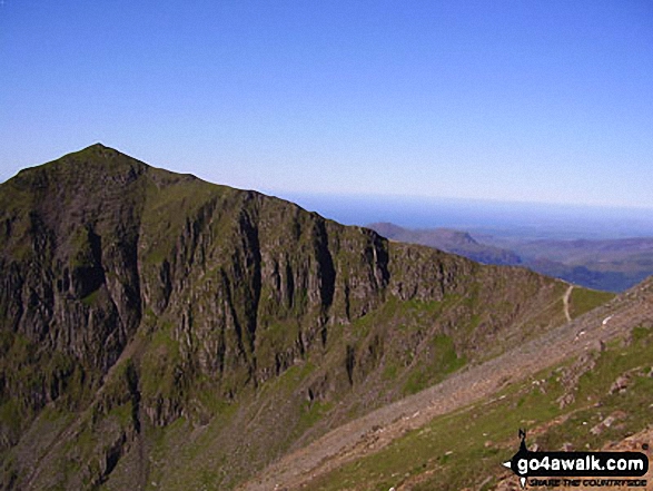 Walk gw136 The Snowdon (Yr Wyddfa) Horseshoe from Pen y Pass - Snowdon (Yr Wyddfa) and Bwlch Glas from near Garnedd Ugain