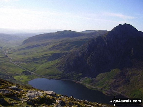 Nant y Benglog, Llyn Ogwen and Tryfan from Pen yr Ole Wen