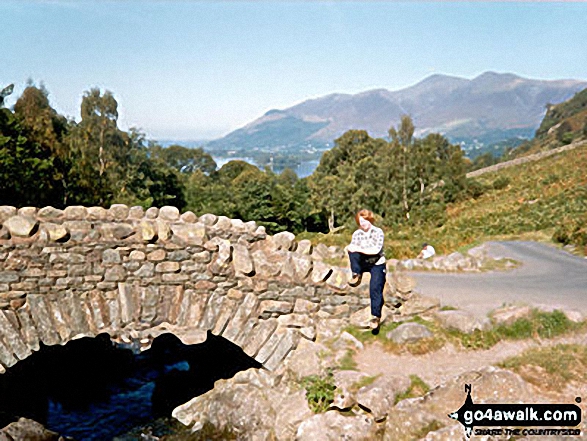 Ashness Bridge with Skiddaw in the background 