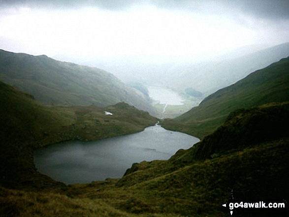 Walk c114 High Street from Mardale Head - Small Water and Haweswater from Nan Bield Pass