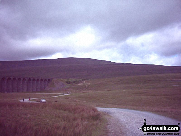 Walk ny130 Ingleborough and Raven Scar from The Old Hill Inn, Ribblehead - The Yorkshire Three Peaks Challenge - approaching Whernside from Ribblehead