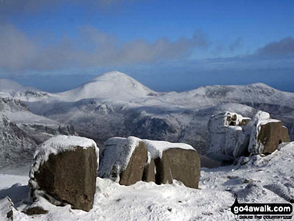 View from the summit of Slieve Donard (Sliabh Donairt) in the snow