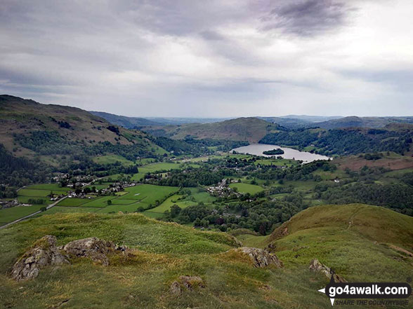 Walk c294 Steel Fell from Grasmere - Grasmere from the summit of Helm Crag