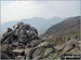 The Scafell Massif - Slight Side, Sca Fell, Symonds Knott, Mickledore, Scafell Pike, Ill Crag and Great End - from the summit cairn on Crinkle Crags (South Top)