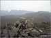 The Scafell Massif - Sca Fell, Symonds Knott, Mickledore, Scafell Pike, Ill Crag & Great End - with Bow Fell (Bowfell) in the right foreground from the summit of Bow Fell (Bowfell) (North Top)